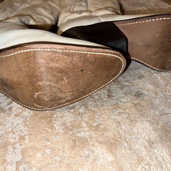 Women's Western Boots - Cream - Picture 5 of 7